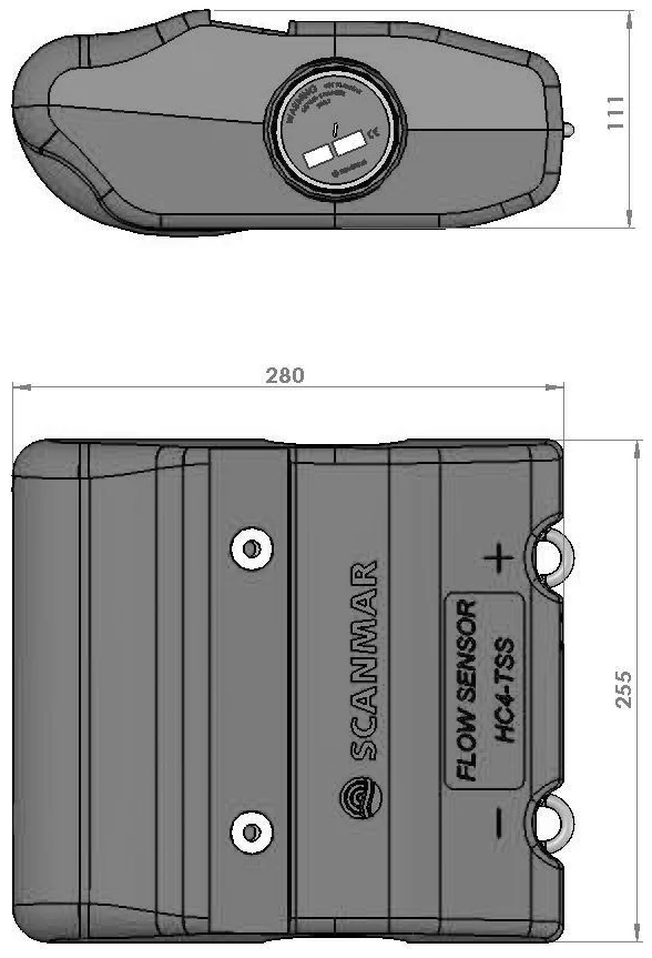 Dimension drawing of Flow Sensor